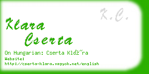 klara cserta business card